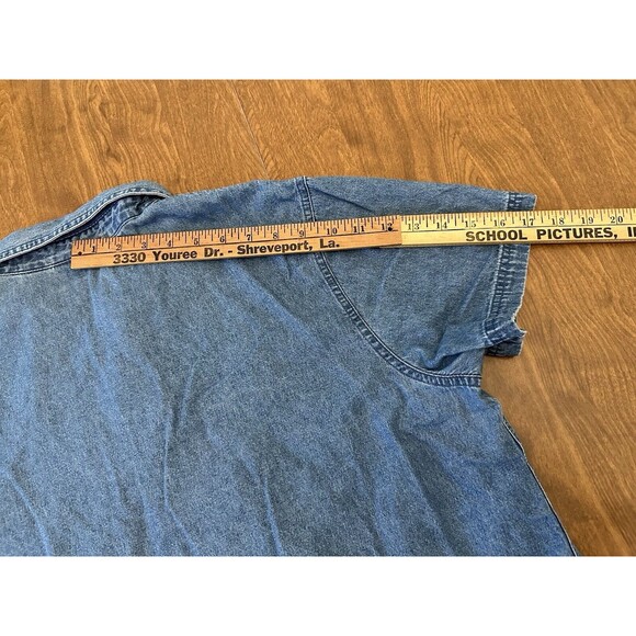 Lemon Grass Shirt Women’s XL Denim Embellished Embroidered American Flags Stars - Picture 8 of 8